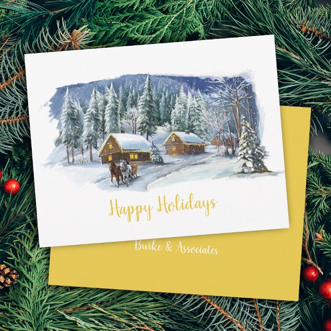 Winter Happy Holidays Business Christmas Card (Winter Happy Holidays Business Christmas Card)