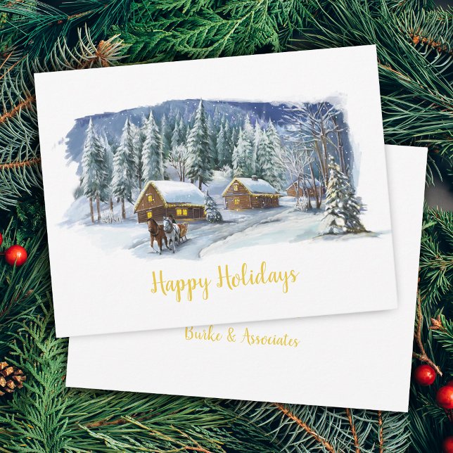 Winter Happy Holidays Business Christmas Card (Winter Happy Holidays Business Christmas Card)