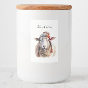 Winter Hat Christmas Sheep Custom Text Food Label