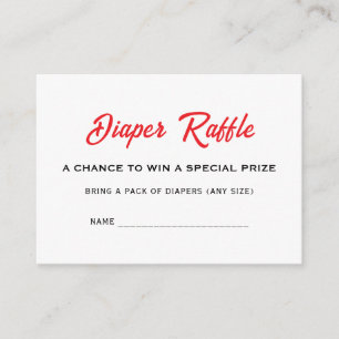 Winter Hat Santa Baby Shower Diaper Raffle Name Enclosure Card