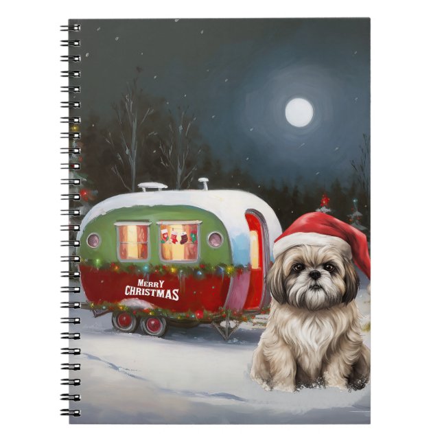 Winter Havanese Caravan Christmas Adventure Notebook (Front)