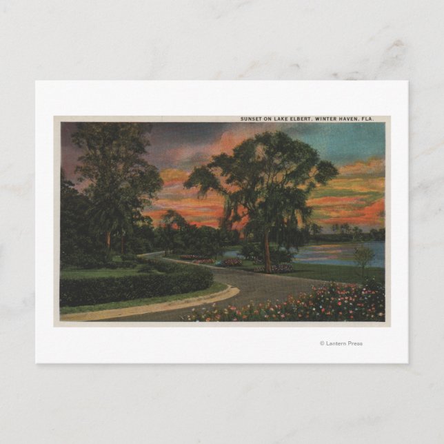 Winter Haven, Florida - Sunset View of Lake Postcard (Front)