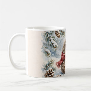 Winter Hedgehog Gift Watercolor Snowy Pine Berry A Coffee Mug