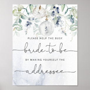 Winter help the busy bride Address an Envelope Poster