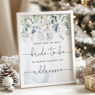 Winter help the busy bride Address an Envelope Poster