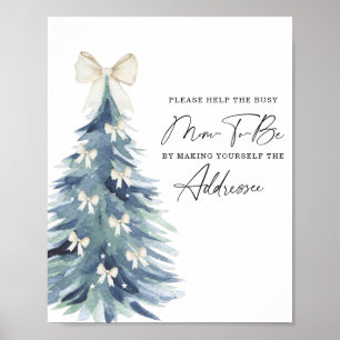 Winter Help the Busy Mum-to-Be Address an Envelope Poster