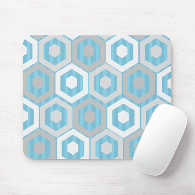 Winter Hexagons and Stripes Mouse Pad (With Mouse)