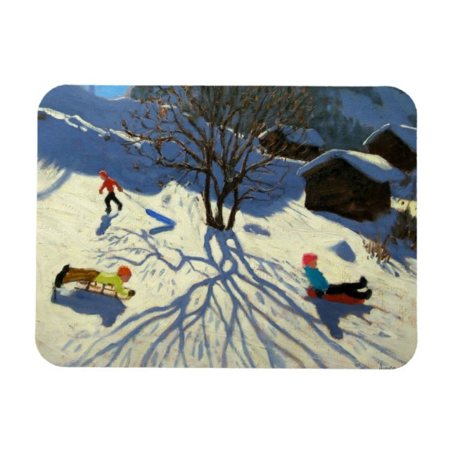 Winter hillside Morzine France Magnet (Horizontal)