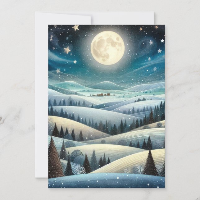 Winter Hillsides Holiday Card (Front)