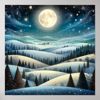 Winter Hillsides Poster