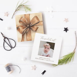 Winter Holiday Baby Birth Announcement
