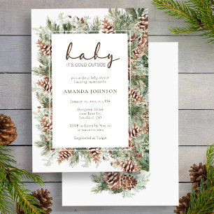 Winter Holiday Baby Shower Invitation