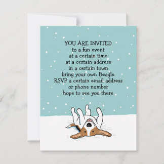 Winter Holiday Beagle Party Announcements