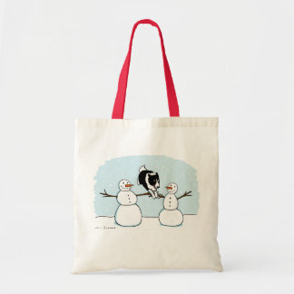 Winter Holiday Border Collie | Cute Agility Dog Tote Bag