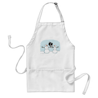 Winter Holiday Border Collie Playing with Snowmen Standard Apron