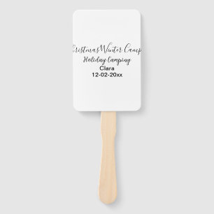 Winter holiday camping custom add name date hand fan