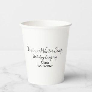 Winter holiday camping custom add name date paper cups