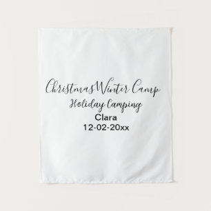 Winter holiday camping custom add name date tapestry