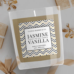 Winter Holiday Candle Label Black & Gold Minimal
