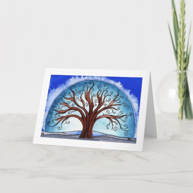 winter holiday card, "Spiral Tree" Card (Front)