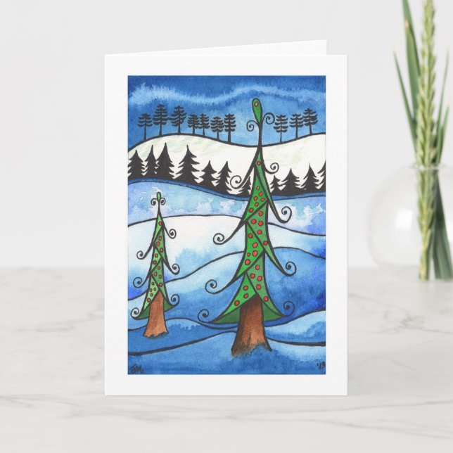Winter holiday card, "Whimsical Winter" (Front)