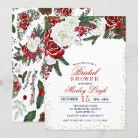 Winter Holiday Christmas Bridal Shower Invitation