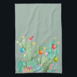 Winter Holiday Christmas Cactus Desert Southwest Tea Towel<br><div class="desc">This design was created through digital art. It may be personalised by clicking the customise button and changing the colour, adding a name, initials or your favourite words. Contact me at colorflowcreations@gmail.com if you with to have this design on another product. Purchase my original abstract acrylic painting for sale at...</div>