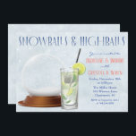 Winter Holiday Christmas Cocktails Invitation<br><div class="desc">Snowballs and Highballs Winter Holiday Christmas Cocktails Snow Globe Snowflakes Invitation</div>