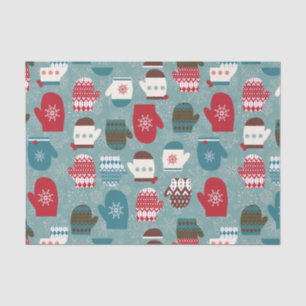 Winter Holiday Christmas Mittens Tissue Paper