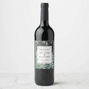 winter holiday christmas wedding shower bottle wine label