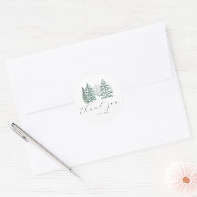 Winter Holiday Classic Round Sticker (Envelope)