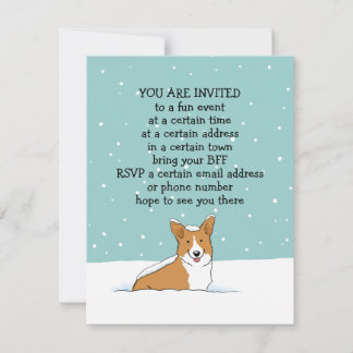 Winter Holiday Corgi Party Announcements