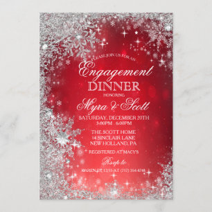 Winter Holiday Engagement Dinner Invitation