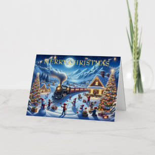 Winter Holiday Express Train Painting