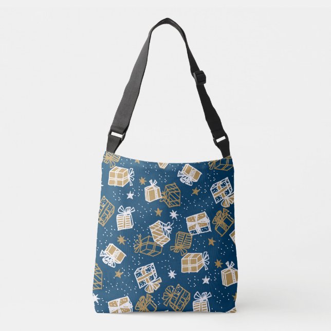 Winter Holiday Gift Boxes Pattern Crossbody Bag (Front)