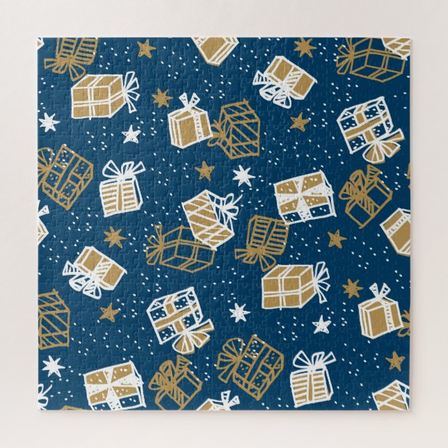 Winter Holiday Gift Boxes Pattern Jigsaw Puzzle (Vertical)