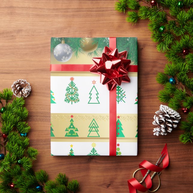 Winter Holiday Gifts Decoration Christmas Fir Tree Wrapping Paper (Holiday Gift)