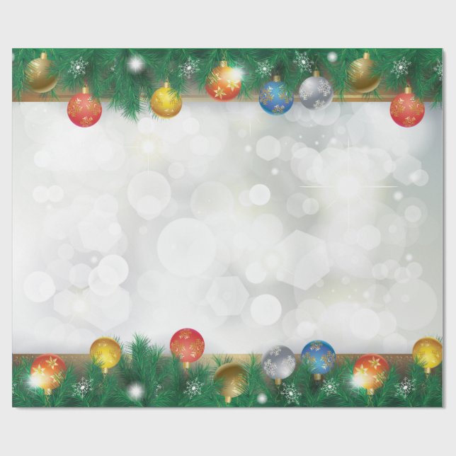 Winter Holiday Gifts Decoration Christmas Fir Tree Wrapping Paper (Flat)