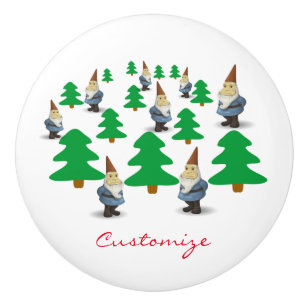 Winter Holiday Gnomes Christmas Trees Thunder_Cove Ceramic Knob