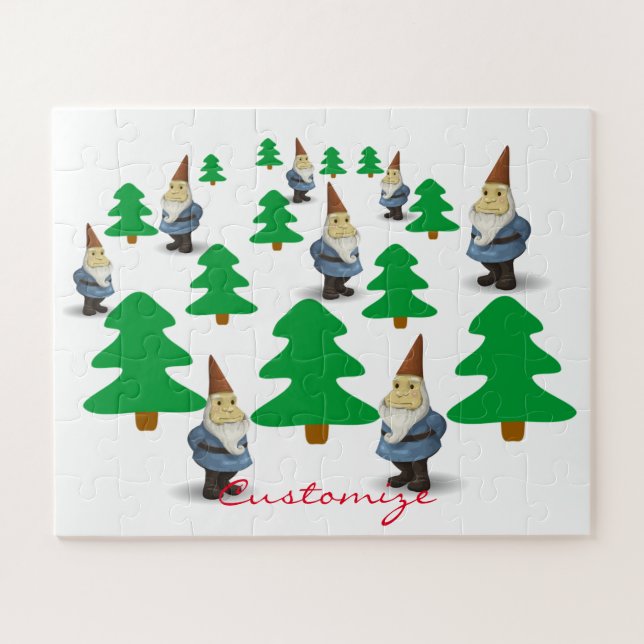 Winter Holiday Gnomes Christmas Trees Thunder_Cove Jigsaw Puzzle (Horizontal)