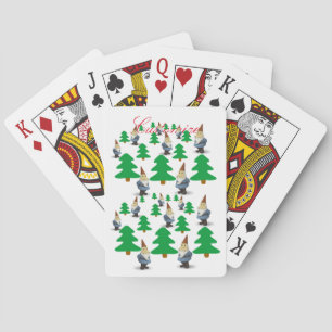 Winter Holiday Gnomes Christmas Trees Thunder_Cove Playing Cards