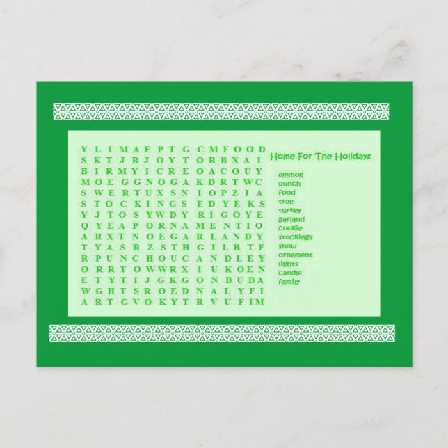 Winter Holiday Green Puzzle (Front)