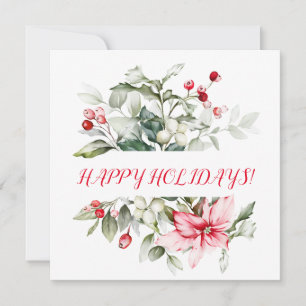 Winter holiday holly RED BERRY branches  