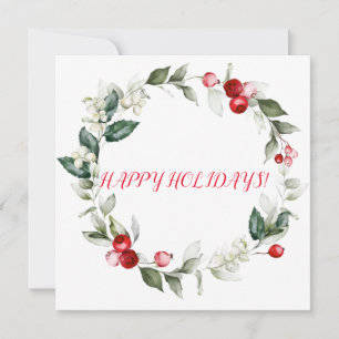 Winter holiday holly RED BERRY branches