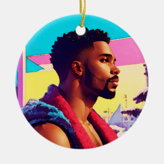 Winter Holiday Hunk 01 Ceramic Tree Decoration