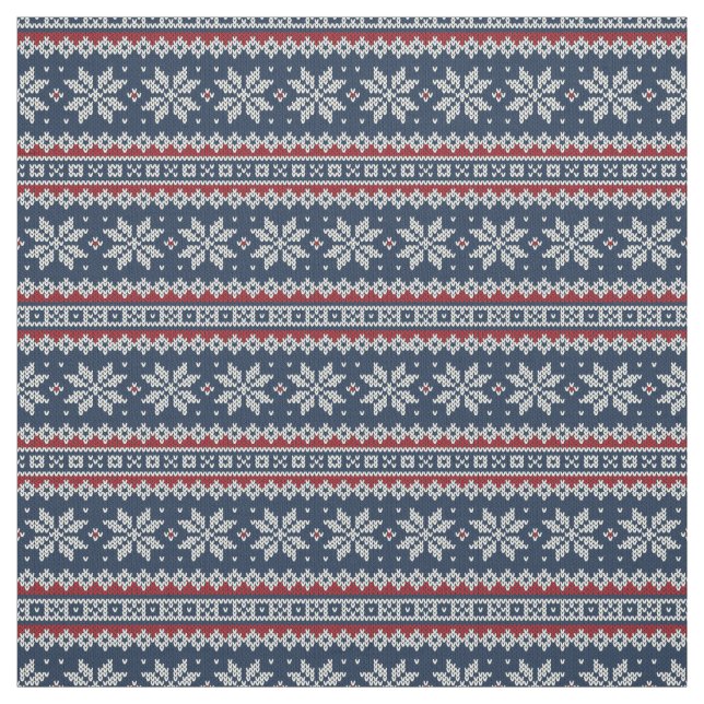 Winter Holiday Knitted Pattern Fabric (Swatch)