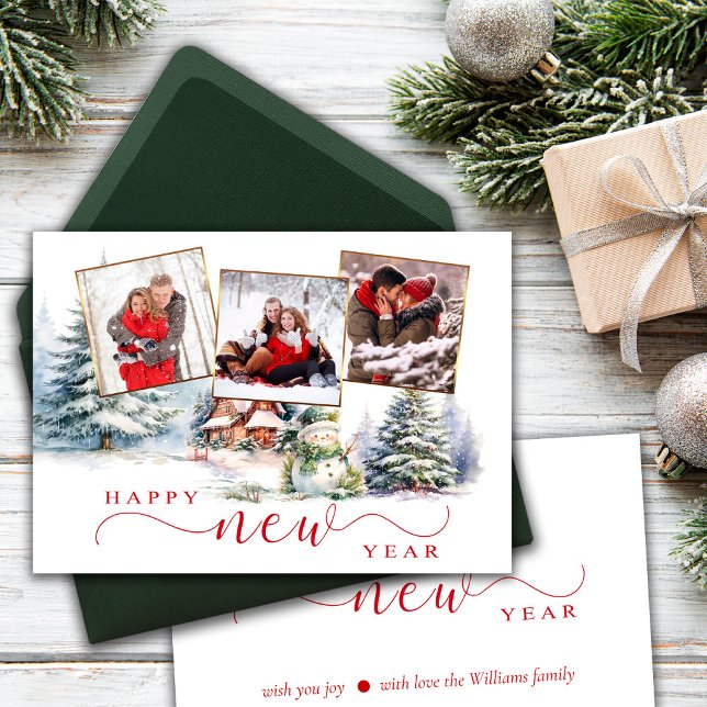 Winter Holiday New Year with Photo Greeting Card (Creator Uploaded)