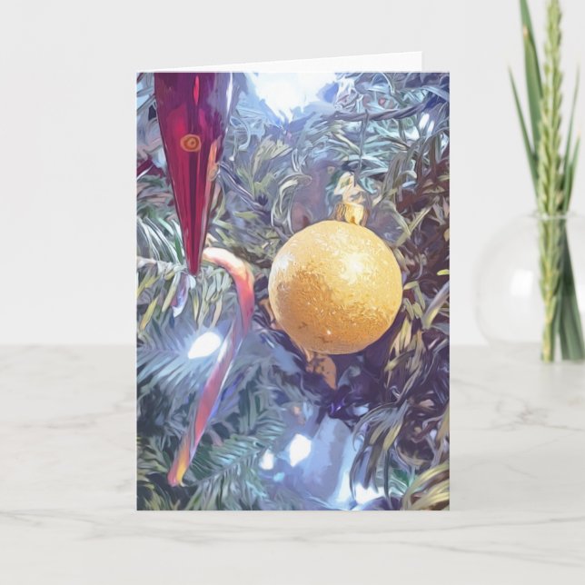 Winter Holiday Ornaments Card (Front)