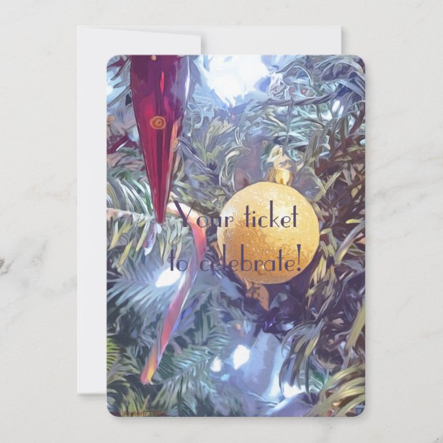 Winter Holiday Ornaments Invitation (Front)