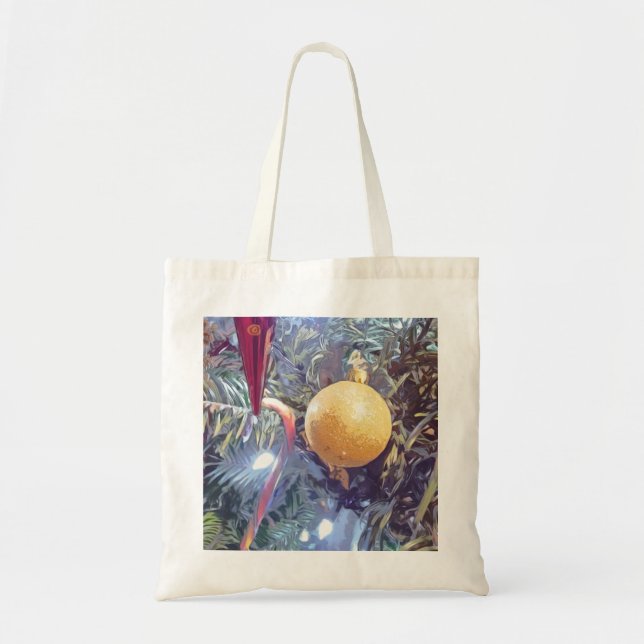 Winter Holiday Ornaments Tote Bag (Front)